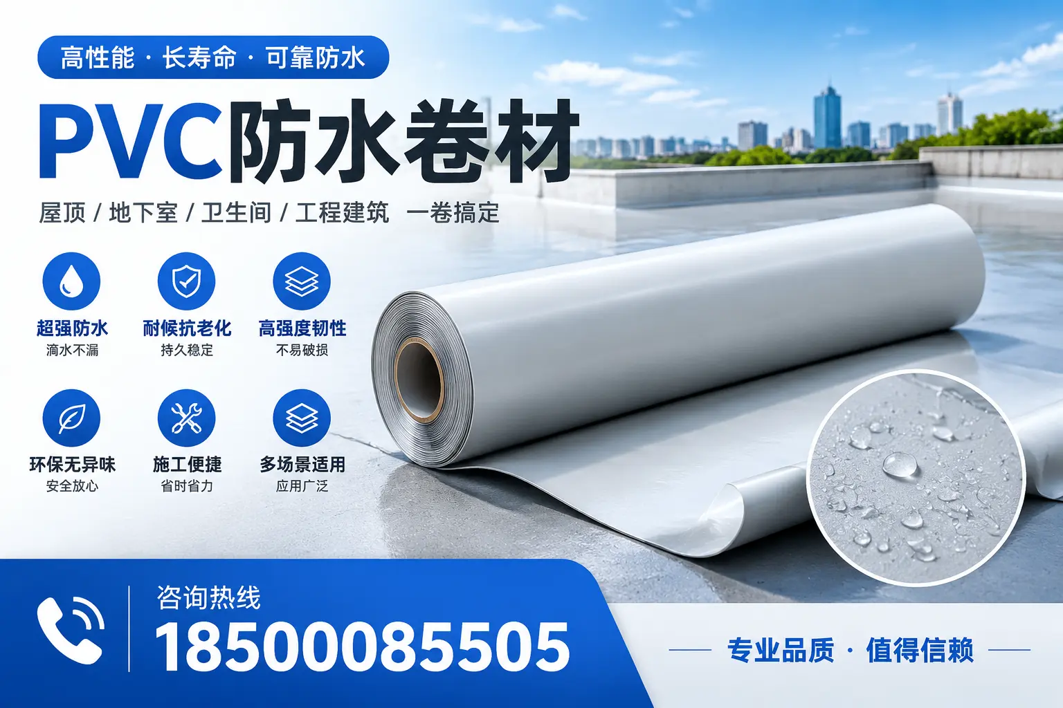 PVC防水卷材的防水效果评测,适合玉树的科学依据